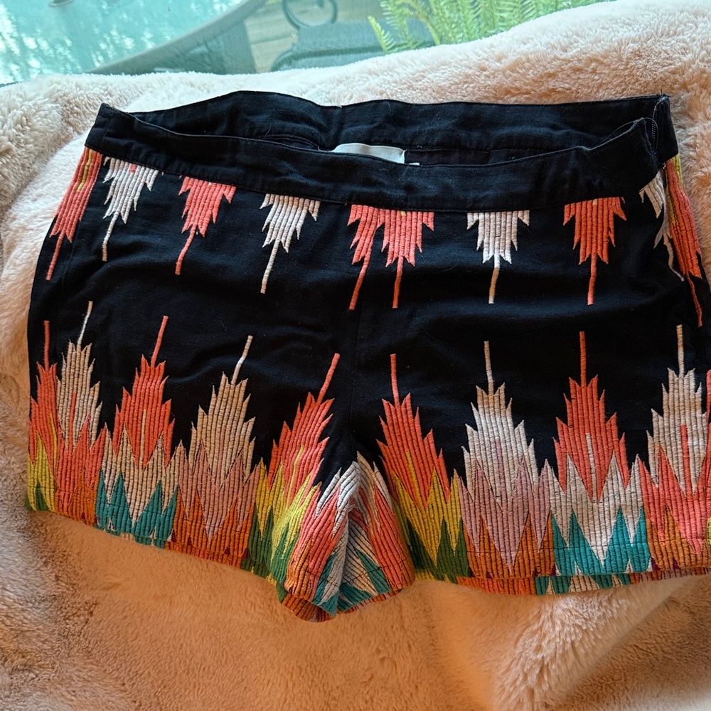 Judith March Black Multicolor High Waist Shorts